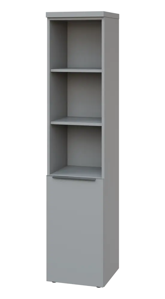 SIN 5 - 4DN3 kancelářská skříň, 1-dveřová/nika, levá, 1820x400x400, šedá